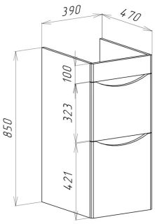 Тумба под раковину для стиральной машины Bellezza Олиссия 100см серый 00000011200